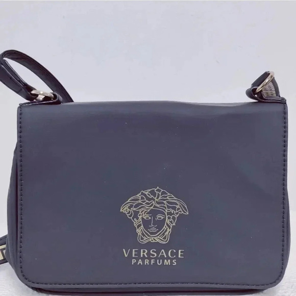 Versace Perfumes expandable black logo shoulder bag - Picture 11 of 16